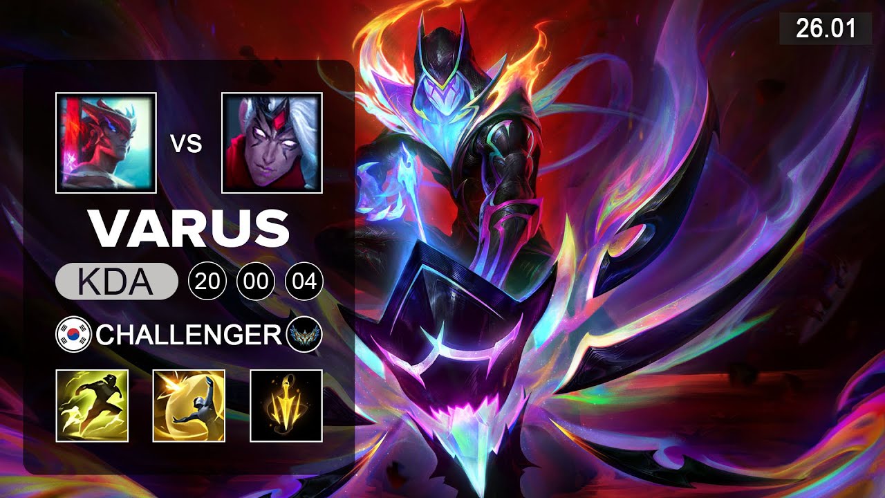 Varus vs Yone Mid - KR Challenger - Patch 26.01 Season 16