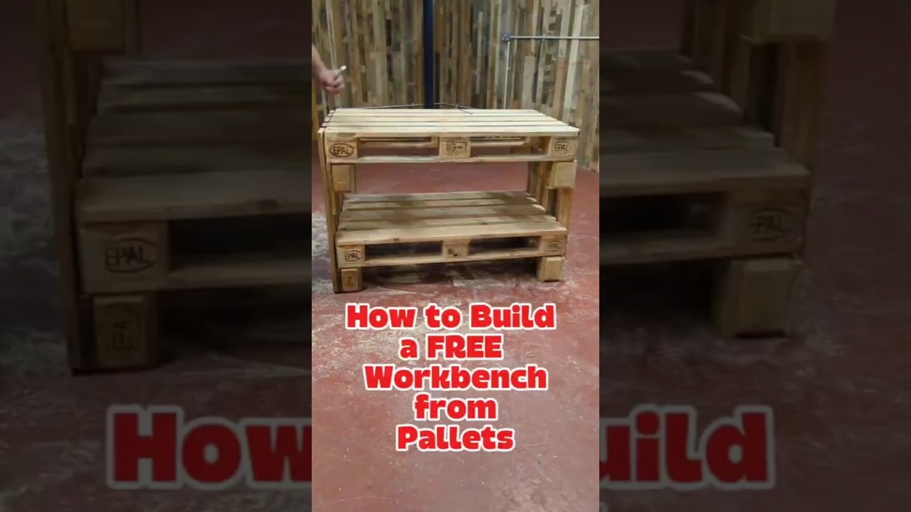 How to Build a FREE Workbench from Pallets #palletwoodprojects #palletprojects #palletproject