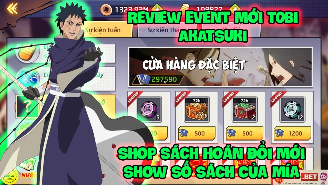 Huyền Thoại Nhẫn Giả - Review Event Mới TOBI AKATSUKI V&agrave; Shop S&aacute;ch Ho&aacute;n Đổi Mới Show Số S&aacute;ch Của M&iacute;a