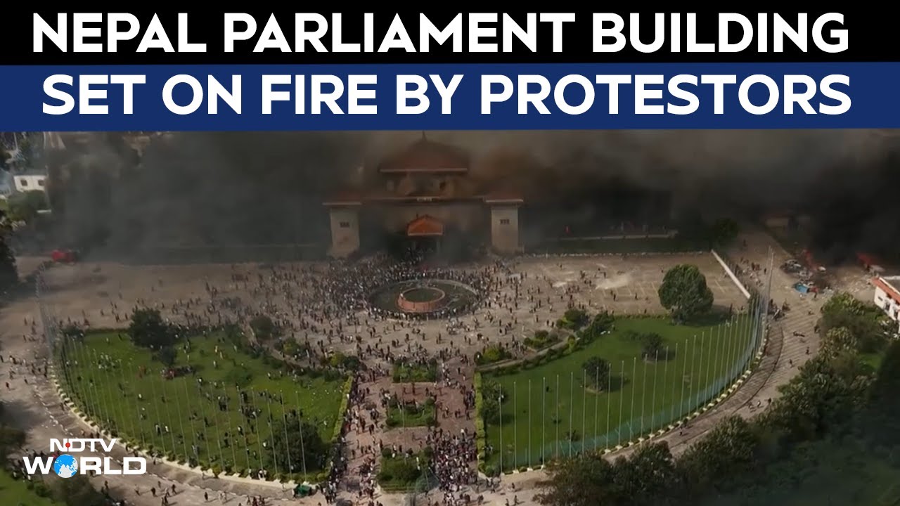 Nepal Parliament Attack | Nepal Parliament Building Set On Fire By Protestors
