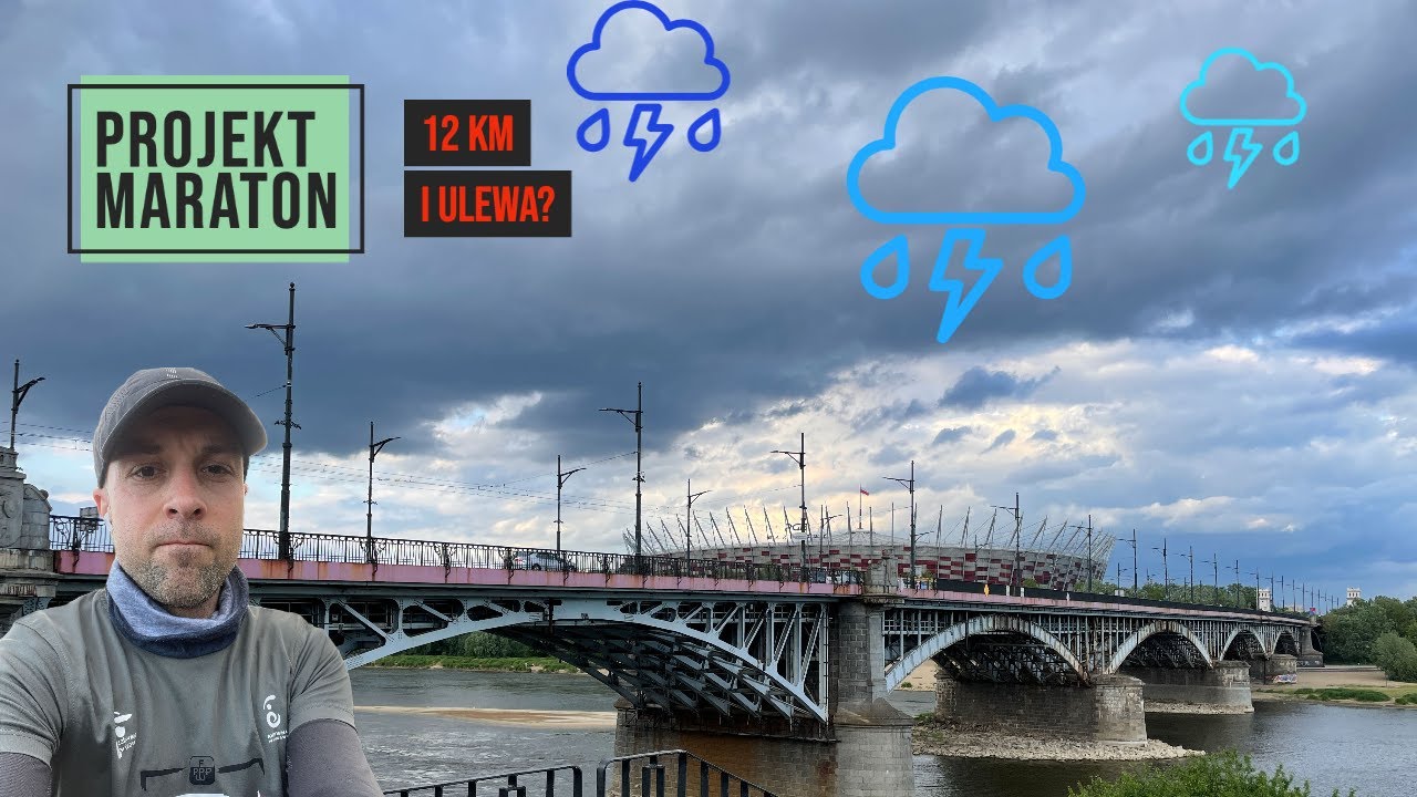Most Poniatowskiego w Warszawie i uciekamy 12 km przed ulewą 🌧🏃🏻&zwj;♂️⚡️