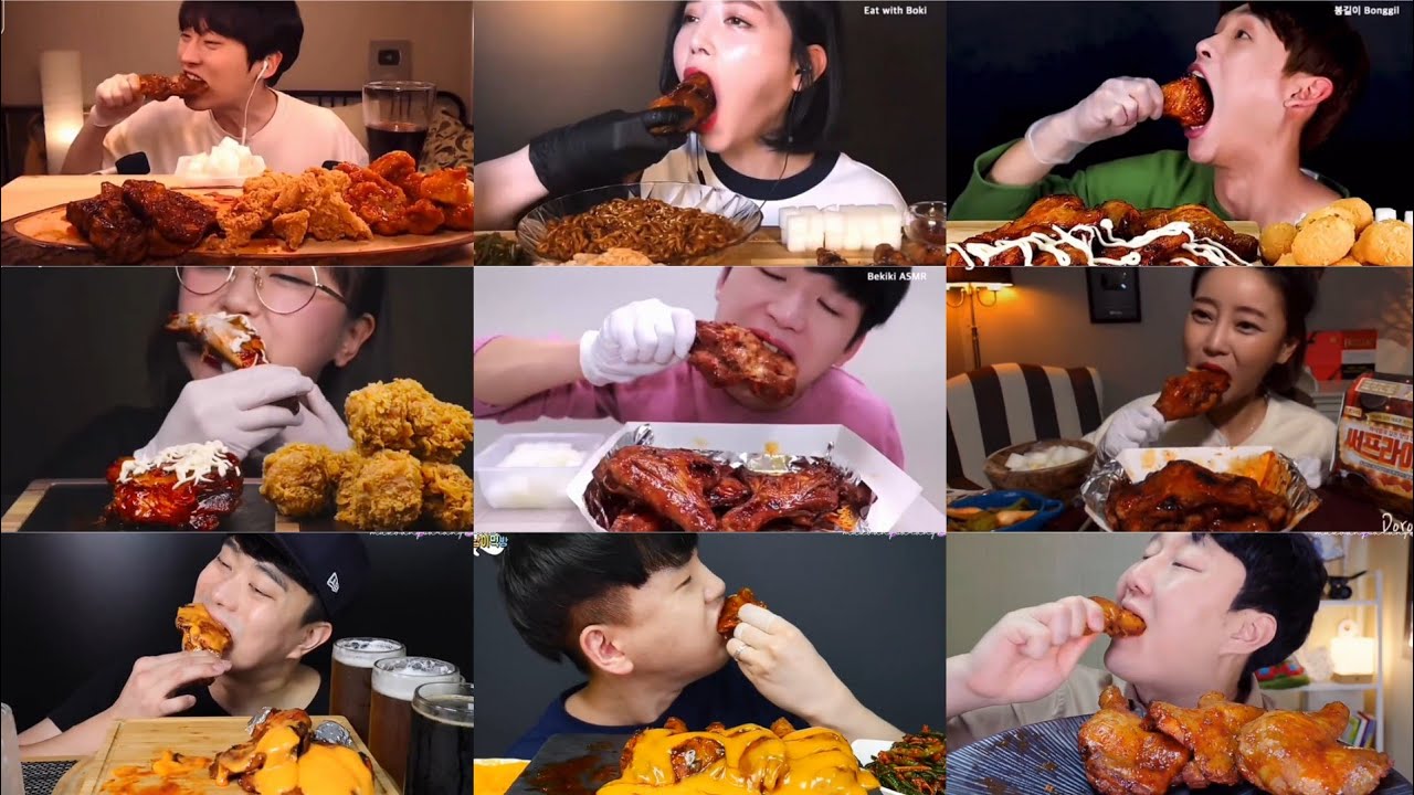 Jamaican chicken eating ASMR/Chicken leg eating ASMR/ Big bite mukbang