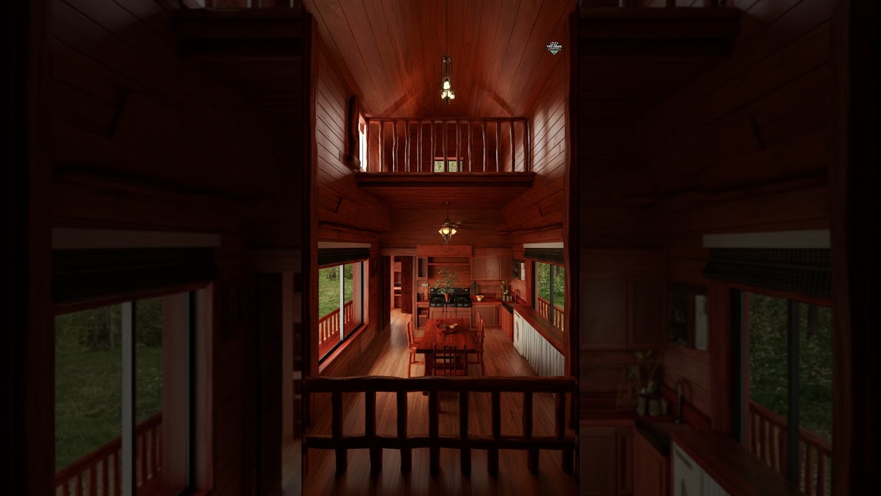 Inside a Stunning 2-Story Cabin 🪵 Cozy Charm & Rustic Elegance 🏡✨ #homedesign #cabin #dreamhome