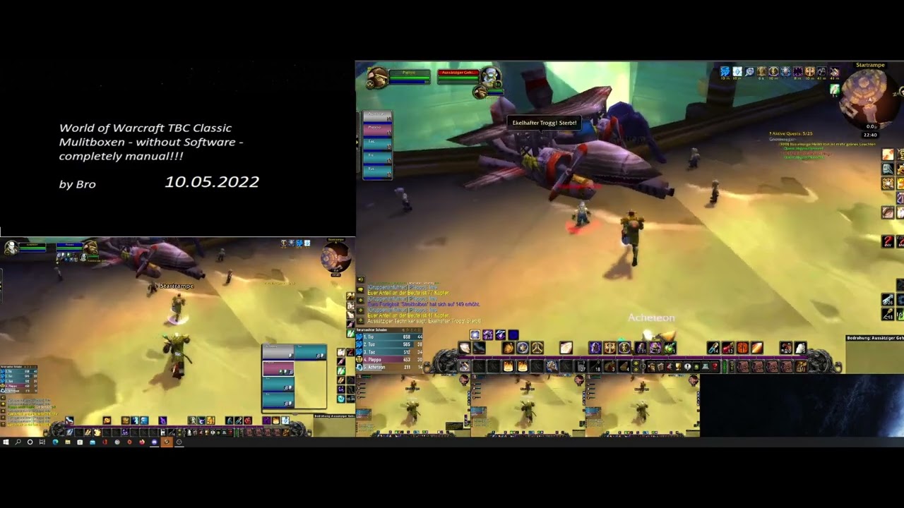 WoW Multiboxing TBC Classic - Gnomeregan - completely manual 2022