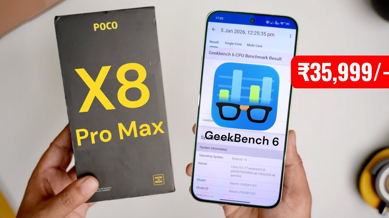 Результаты теста GeekBench 6 для POCO X8 Pro Max Dimensity 9500s 🚀🚀🔥🔥🔥 #pocox8pro