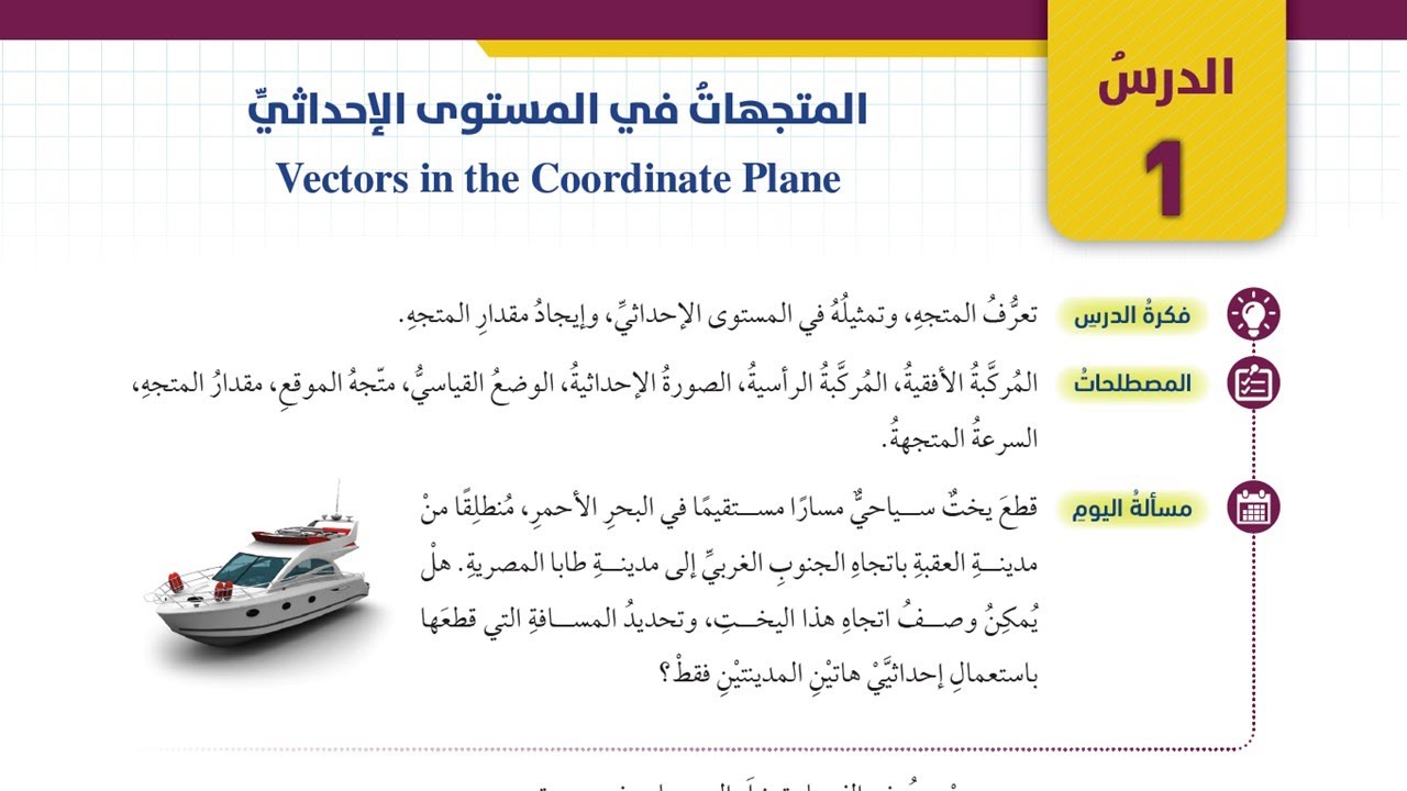 08 المتجهات في المستوى الإحداثي - الصف العاشر