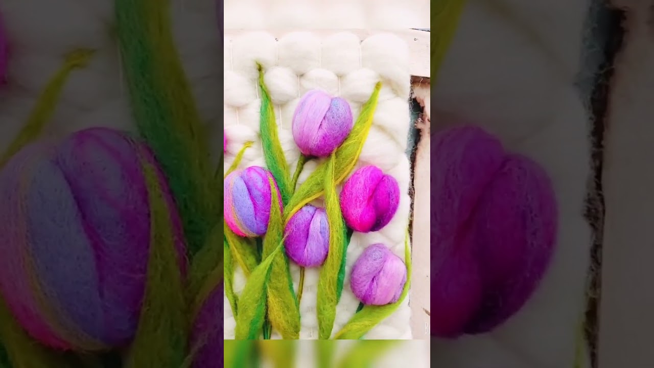 tulipanes en vellon agujado 