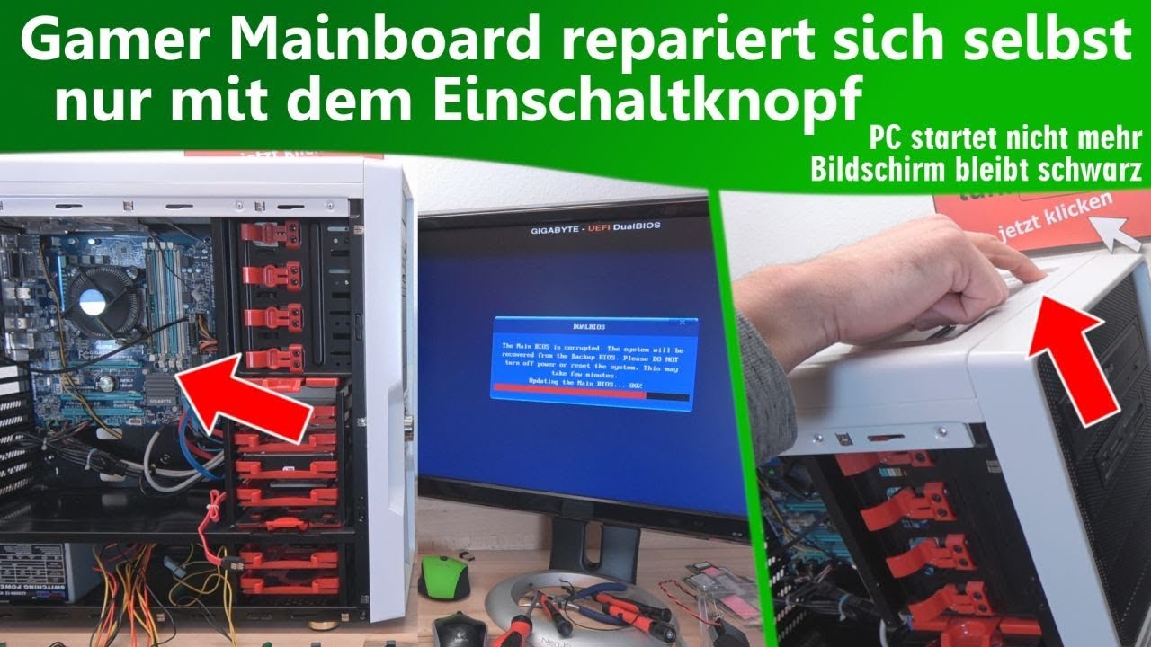 Gamer Mainboard repariert sich selbst nur mit dem Einschaltknopf 🤔 - PC startet nicht