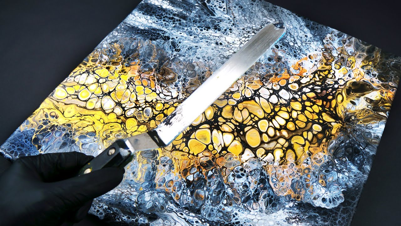 How to Paint with Palette Knife - Acrylic Pouring Swipe