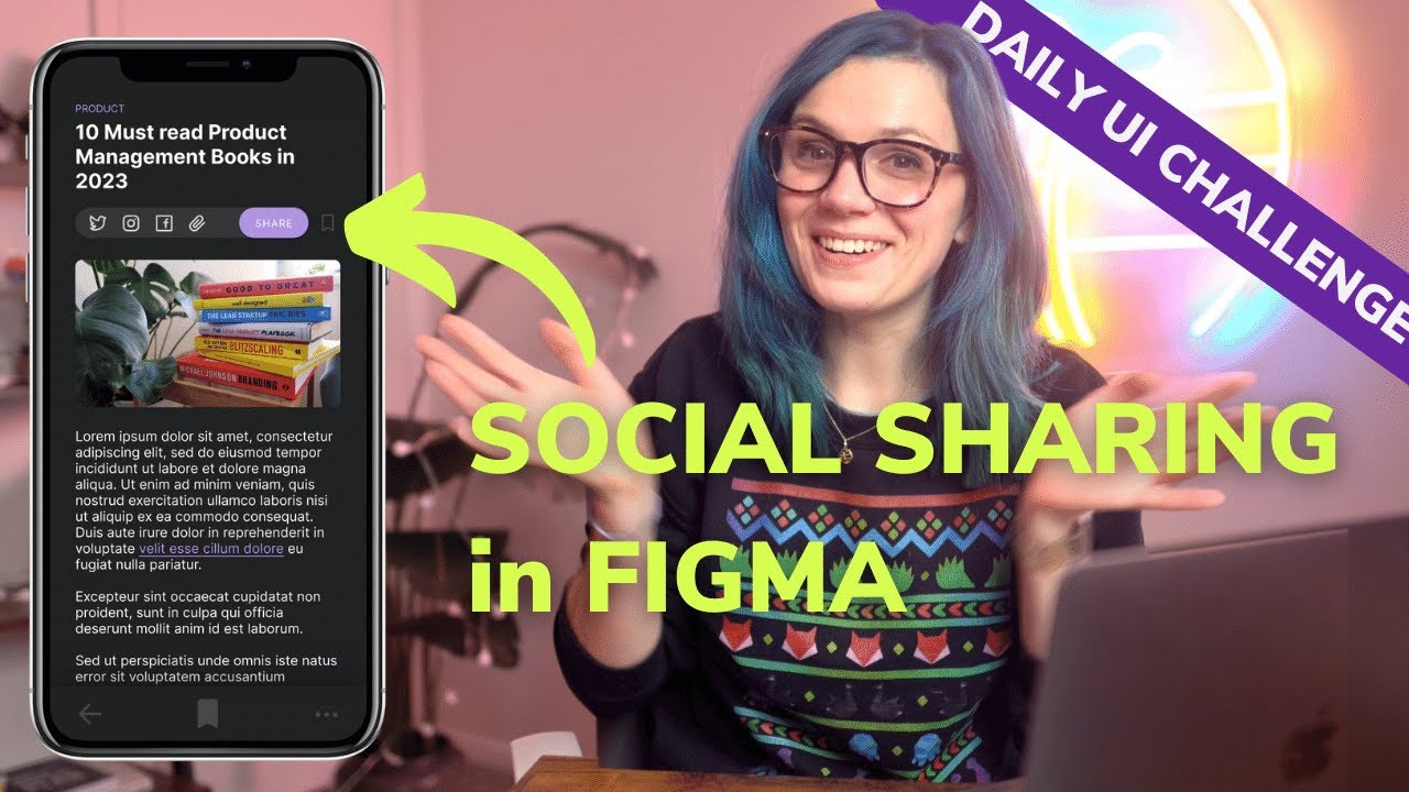 Design challenge in Figma - Daily UI 010 - Social Sharing