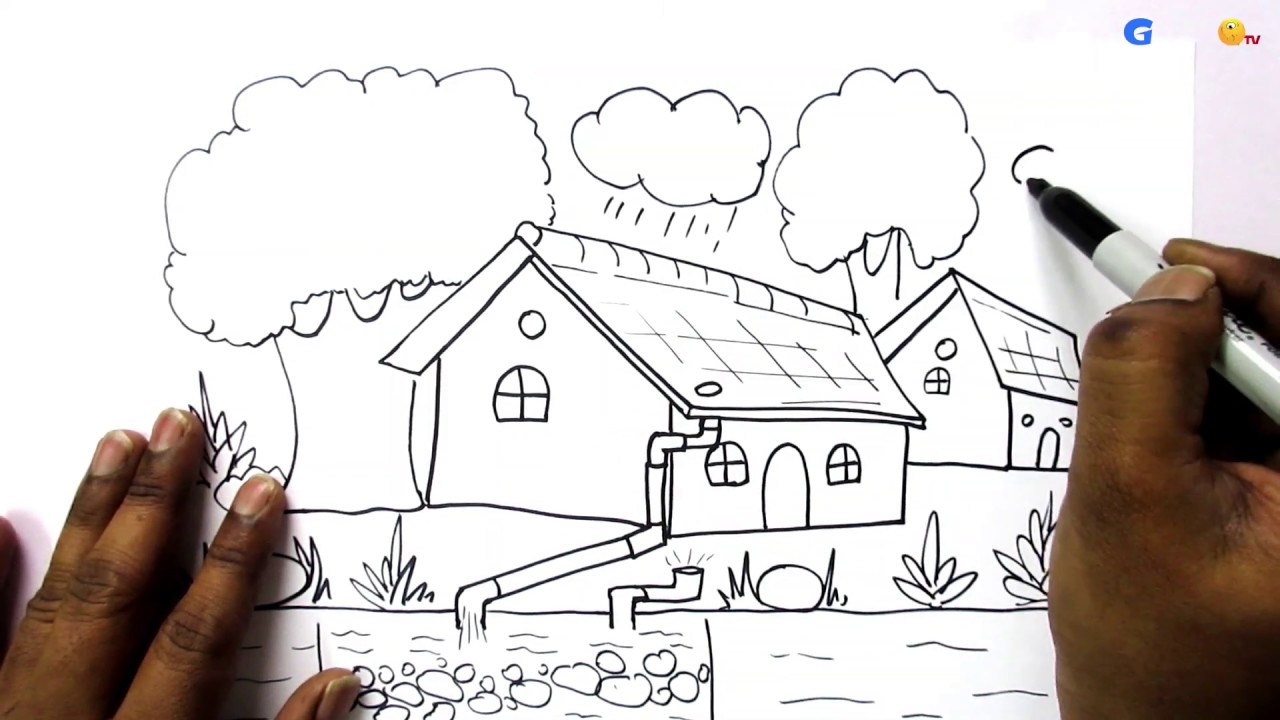 Save water drawing for beginners || School drawing competition || GO School TV