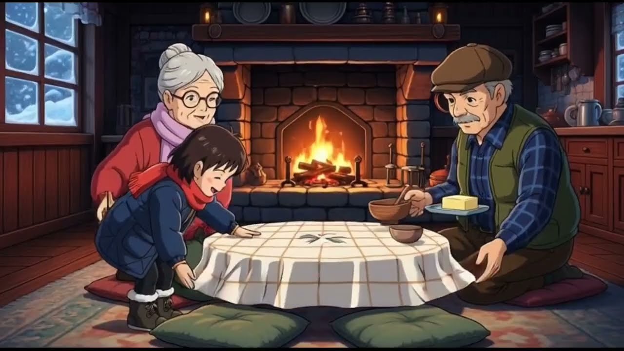 Winter Vacation with Grandparents at Cottage & Quiet Moments | Cozy Ghibli Style Life