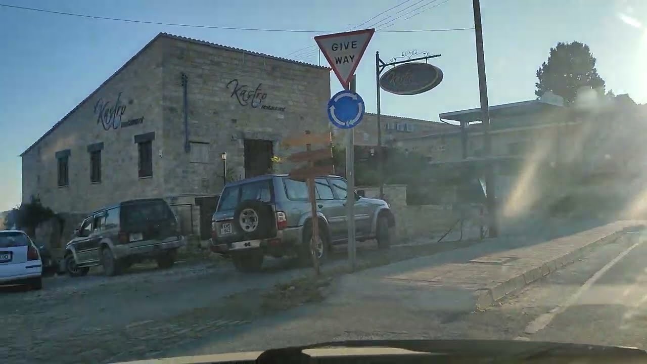 Driving down to Pissouri Bay Beach.. Welcome to Mr Paul's Breakfast Club Pissouri Limassol Cyprus