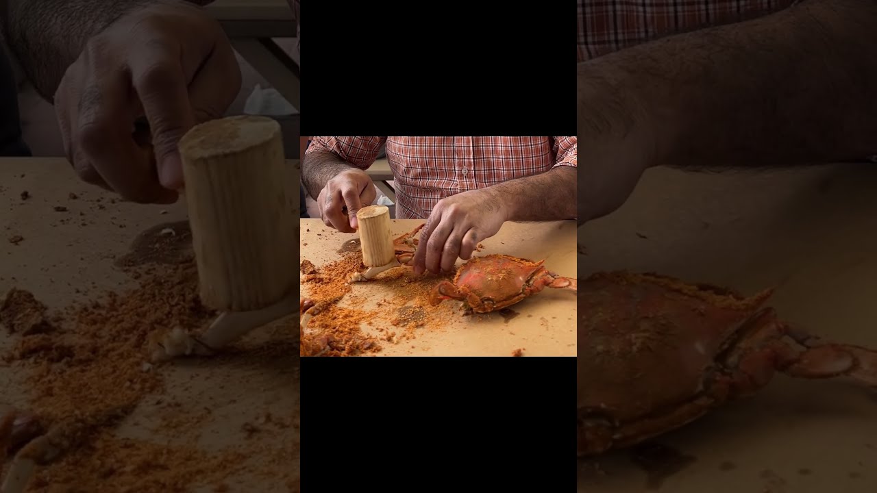 Trying crab for the first time