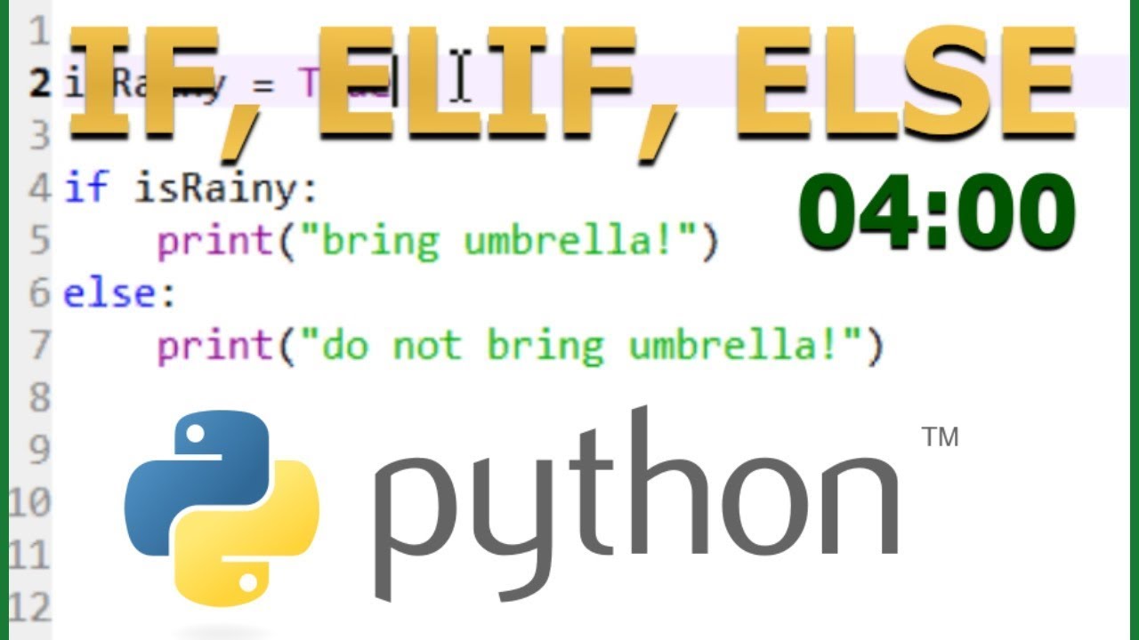 If, Elif, Else in 4 minutes [Python Tutorial for Beginners #1]