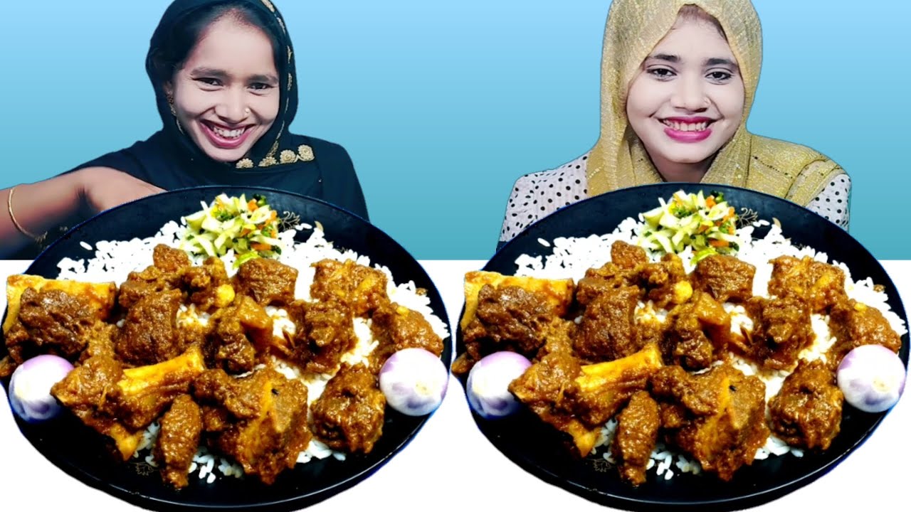 Spicy Mutton Curry And Rice Eating Challenge | Mutoon Curry Eating Competition | R+B Vlog