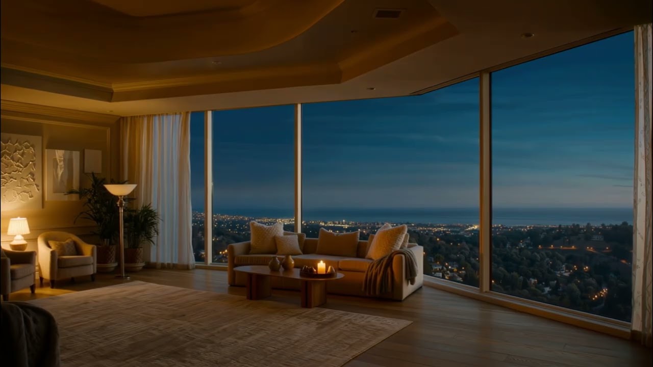 🔥 Cozy Evening Jazz Ambience | Relaxing City View Background Music