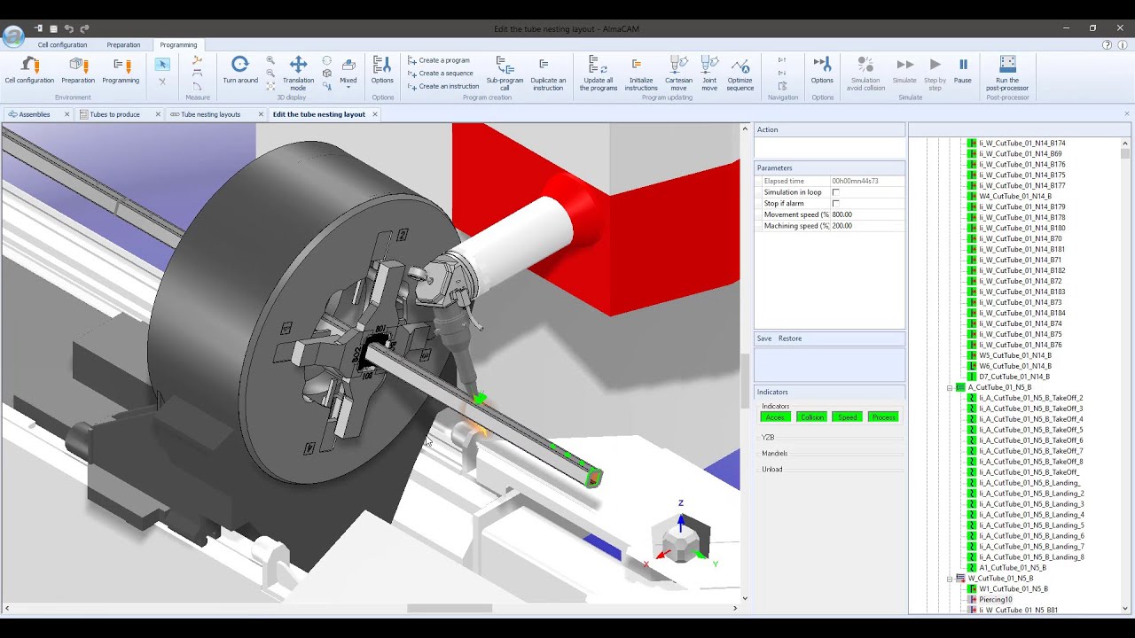 Almacam Tube - Workflow from CAD to CNC