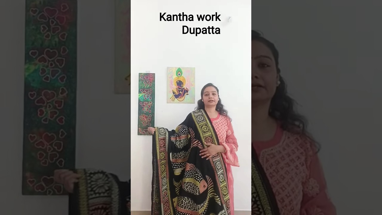 kantha work dupatta 