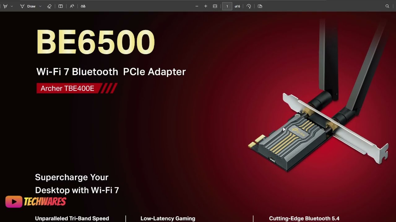 Обновление драйвера для адаптера TP-Link Archer TBE400E BE6500 Wi-Fi 7 Bluetooth 5.4 PCIe