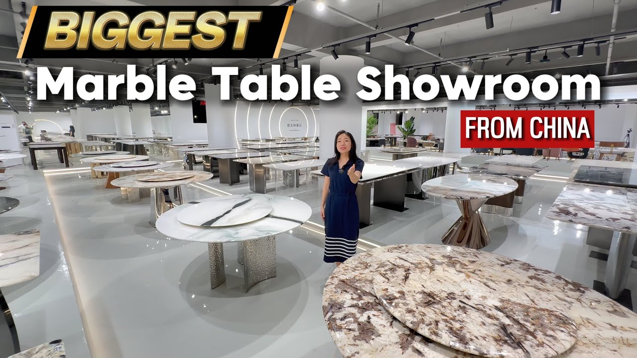 Experience the LARGEST Luxury Marble Dining Table Showroom in China!