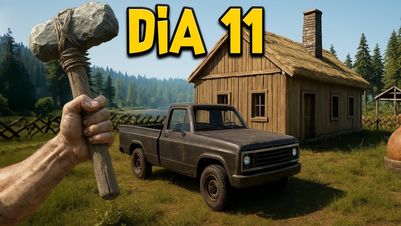 TERMINEI DE MONTAR O CARRO E COMECEI O PRIMEIRO UPGRADE DA NOSSA BASE (No One Survived) Dia 11