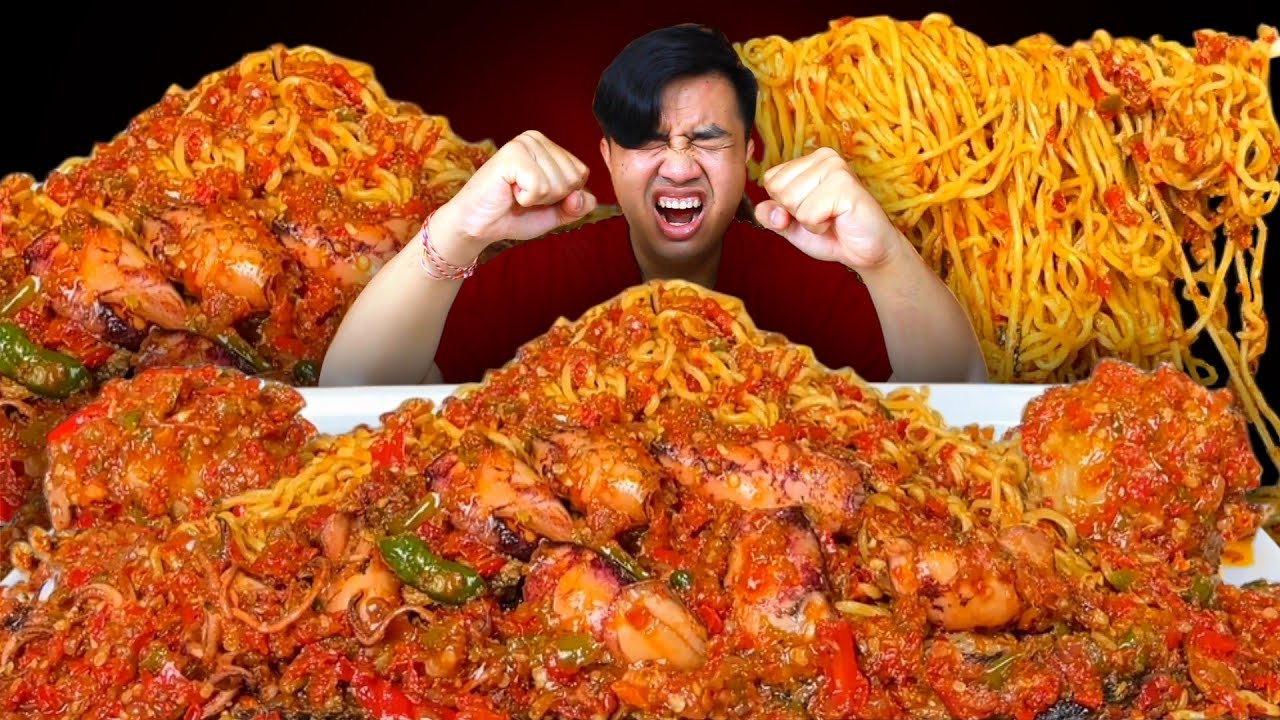 GILAA 🥵😱 MUKBANG MIE IKAN LAUT MELDY PEDAS MAMPUS + IKAN LAUT PEDAS GILA CABAI MELIMPAH