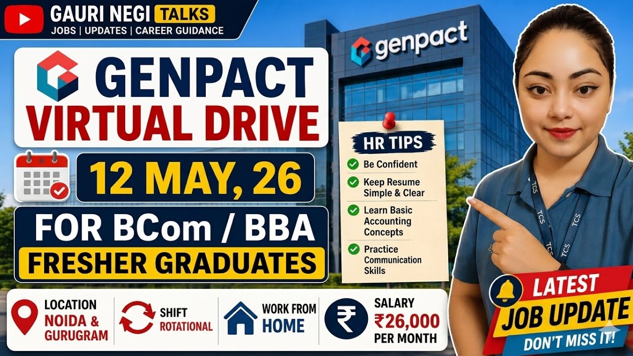 Genpact Virtual Drive 2026 🔥 Graduation Freshers Hiring | Salary ₹26,000 | HR Tips | 2026 Hiring