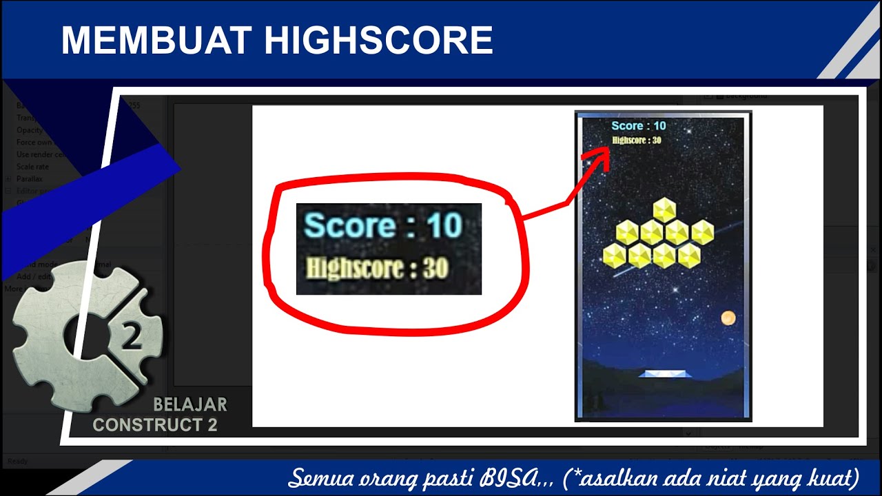 Membuat Highscore || Belajar Construct 2 - Diskusi 10#