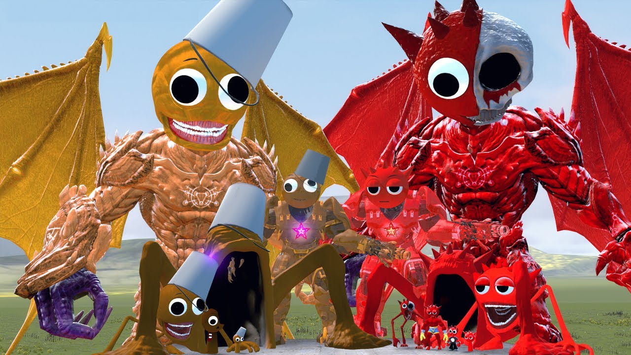 NEW SIZE COMPARISON SPRUNKI MECHA TITAN RADDY VS SPRUNKI MECHA TITAN BROWN PHASES 1-11 in GMod!