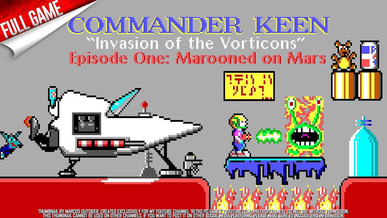 Commander Keen 1: Marooned on Mars (PC DOS, 1990) Longplay