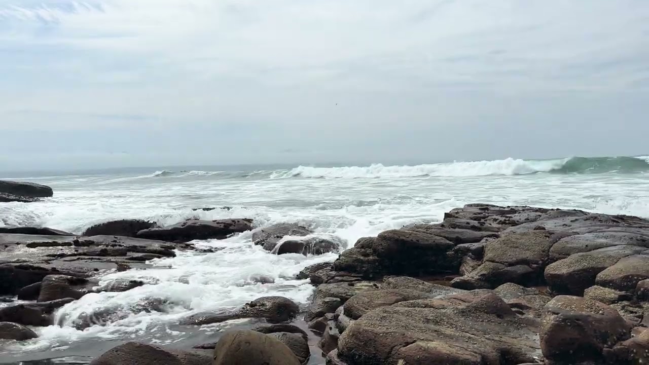 ASMR Saturns Sea - rocky beach - natural wave sounds. 