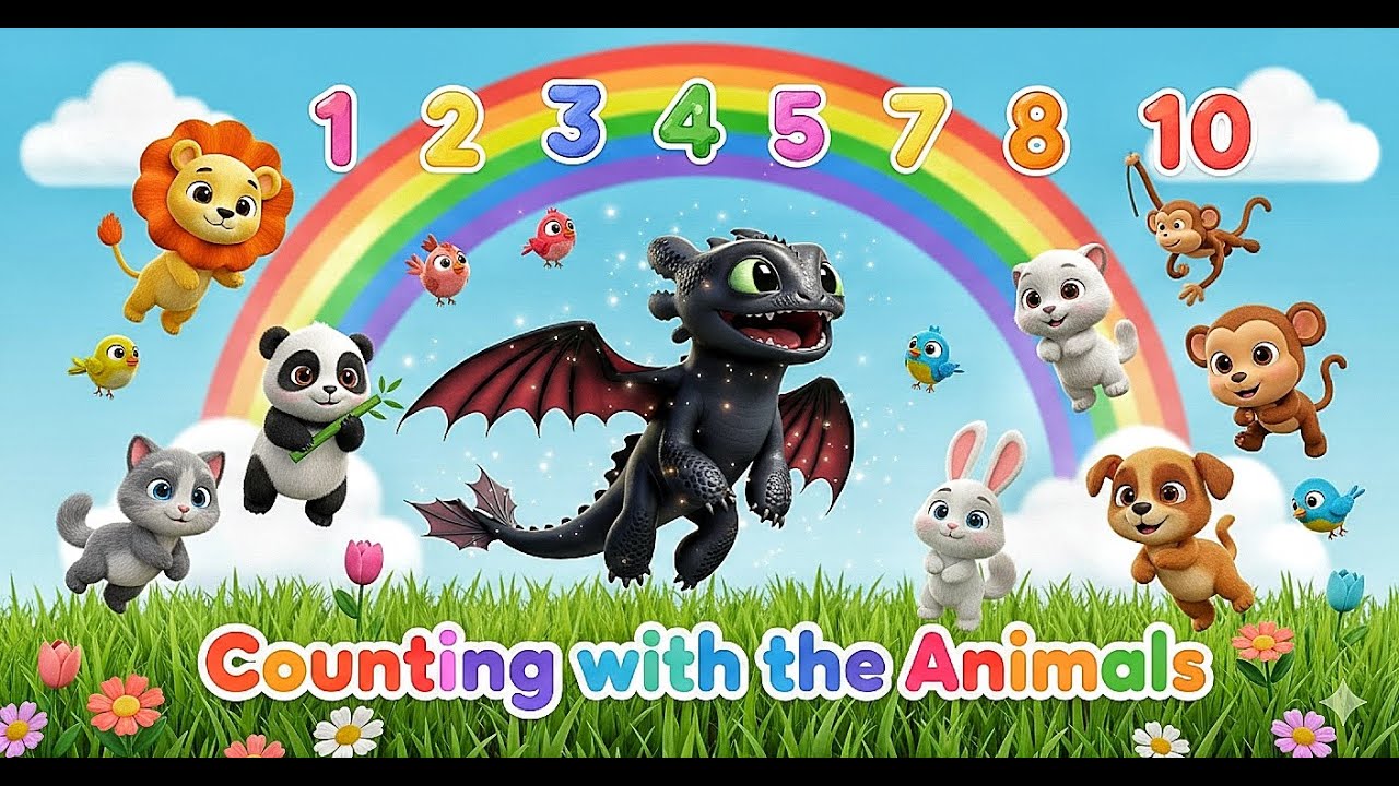 Counting with Animals 🐾 | 1 to 20 Numbers Song for Kids | Baby DoDoDragon | Animated cartoon rhymes