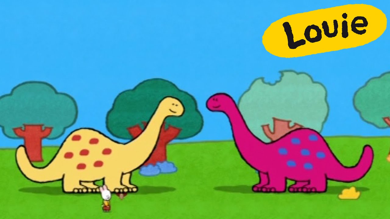 Dinosaurio - Louie dibujame un dinosaurio | Dibujos animados para niños