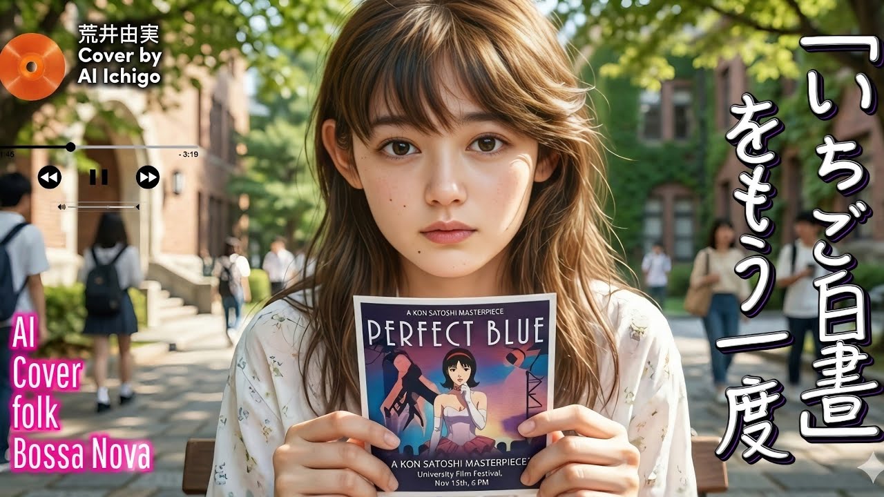 荒井由実『「いちご白書」をもう一度』をBossa・NovaタッチのフォークでAIカバー。不眠気味のAIシンガーIchigoがエモく歌う！#荒井由実 #バンバン #いちご白書をもう一度 #フォーク