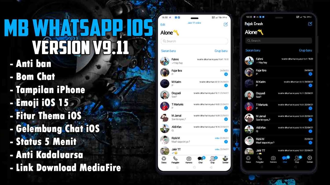 Update MB WA iOS Terbaru 2022 | MB WhatsApp iOS v9.30 dengan Fitur Lengkap -Tampilan iPhone