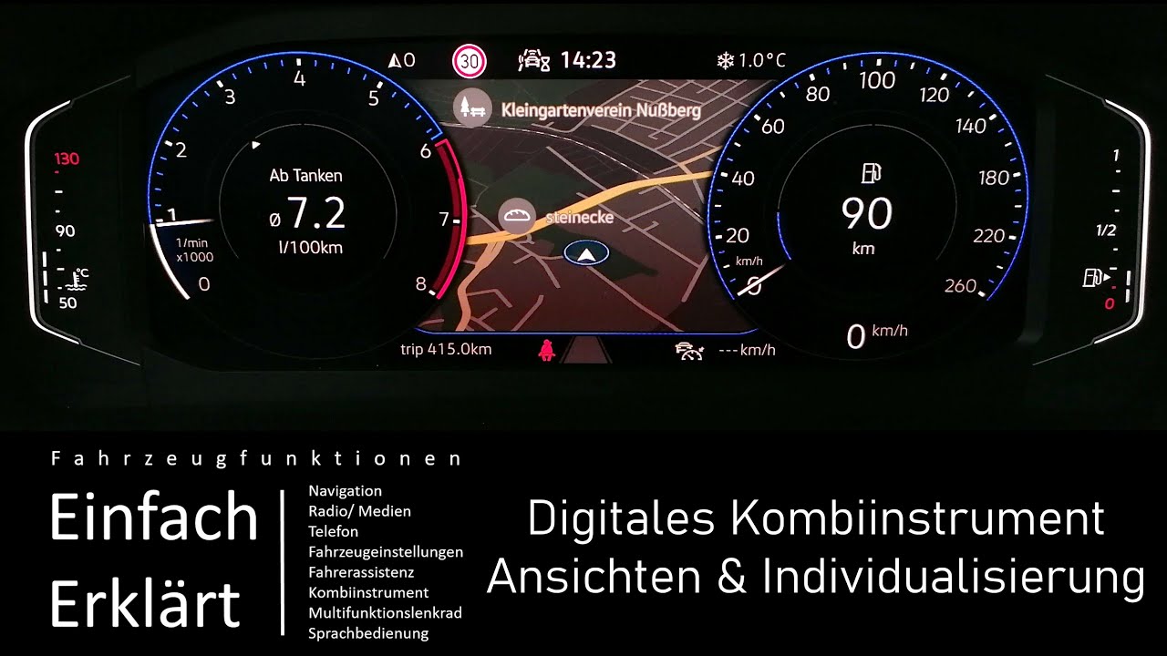 T Cross T Roc Tiguan: Digital Cockpit Pro, Bedienung und Individualisierung | Kombiinstrument