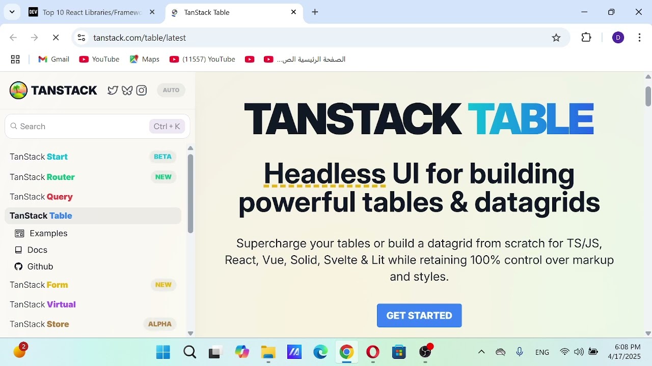 Top 10 React Libraries/Frameworks for 2025