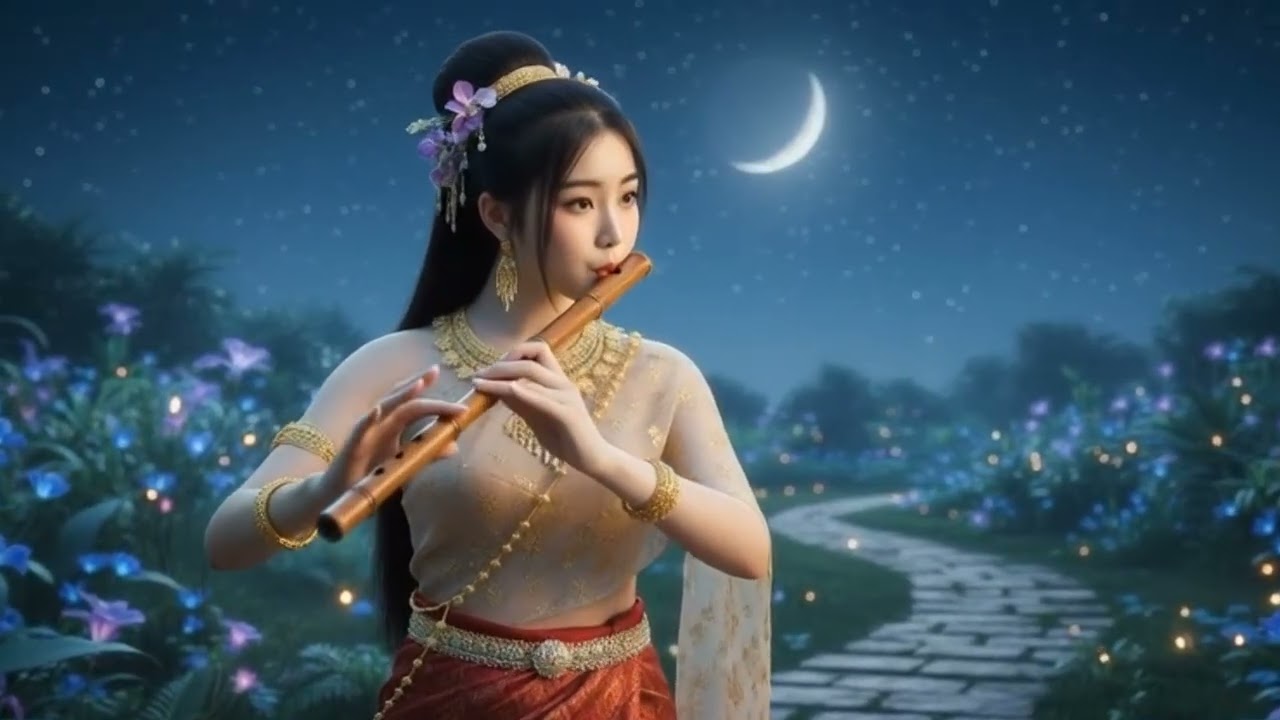 The soft sound of the flute under the 
