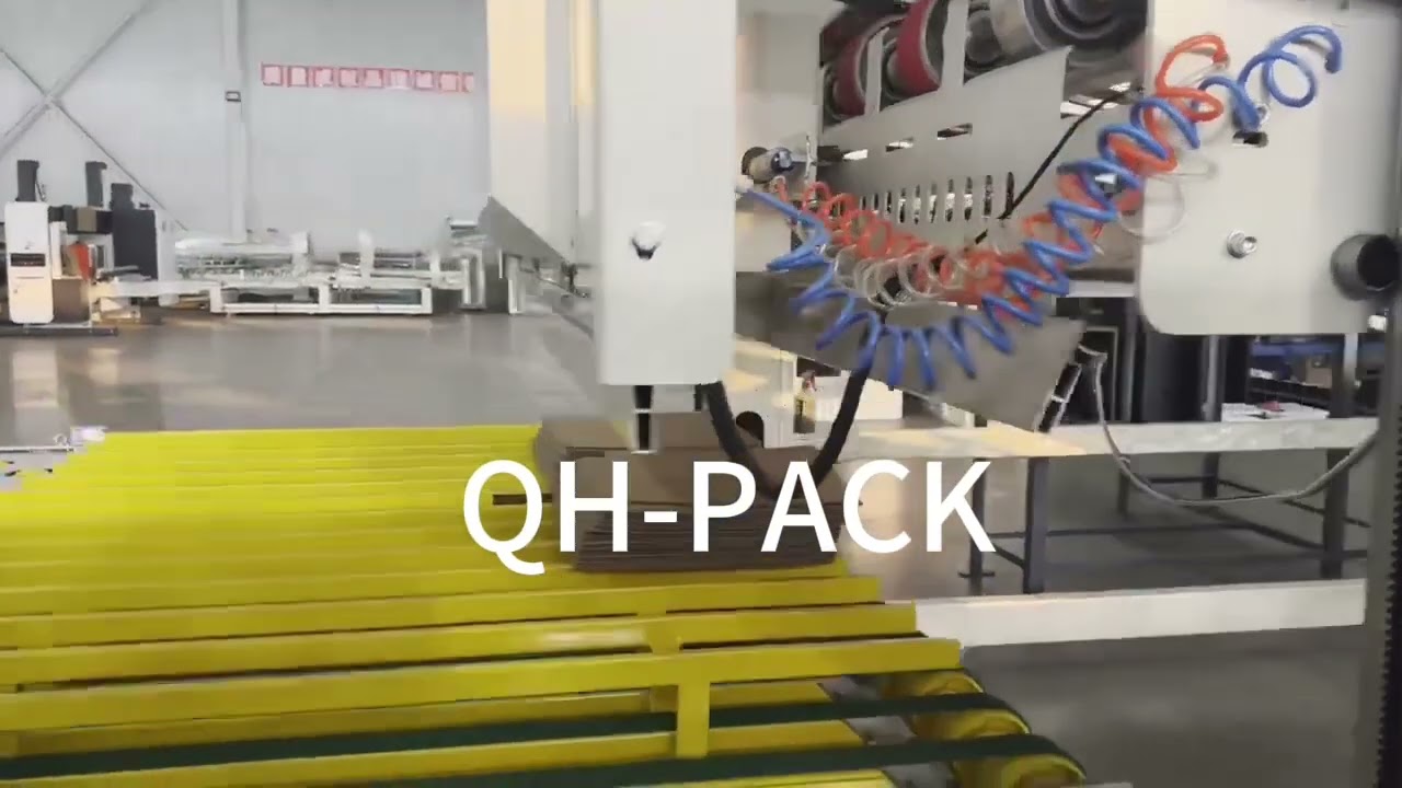 High speed Flexo printer slotter rotary die cutter vibration stacker PP strapping packaging line