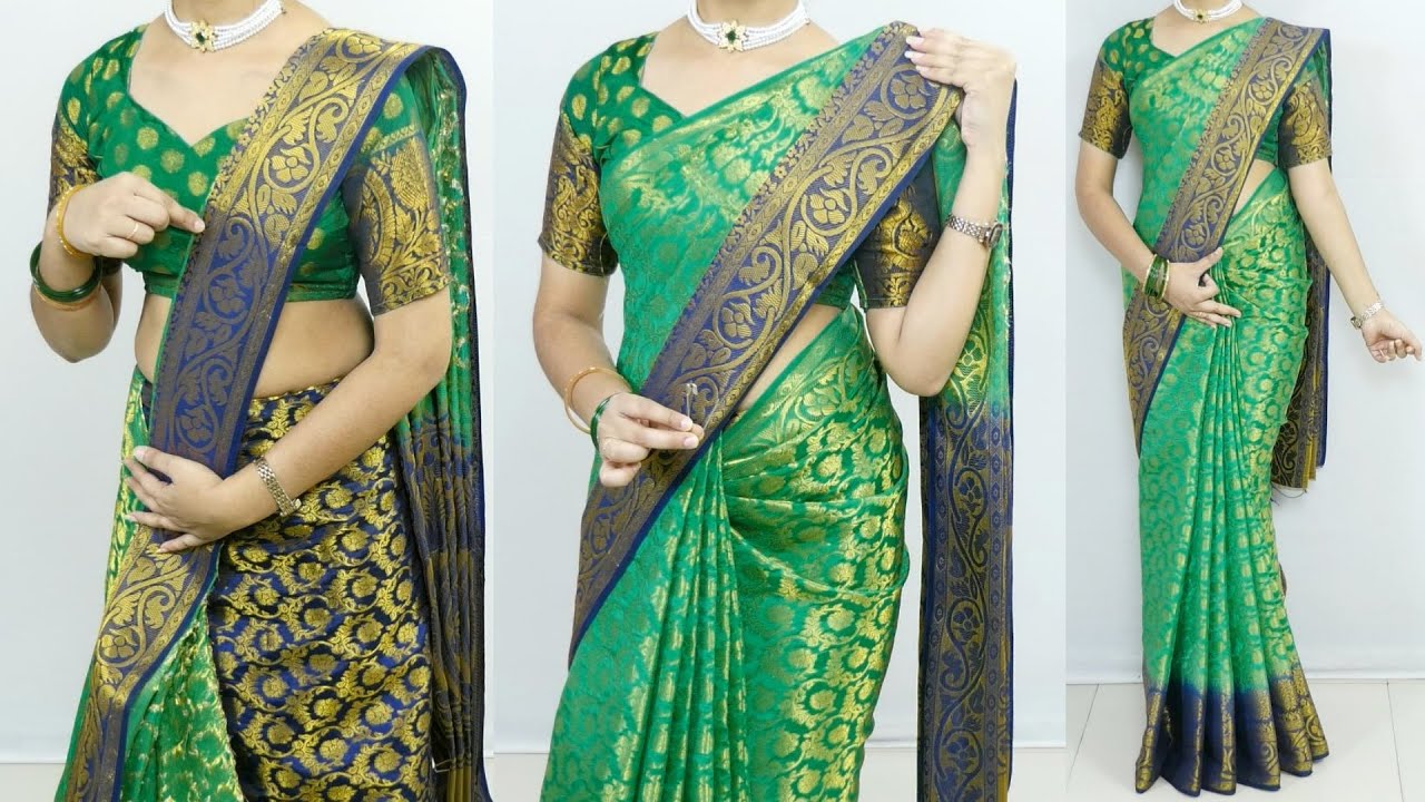 How to Make Saree Pallu Pleats Step by steps For Beginners | Easy & Perfect way saree draping