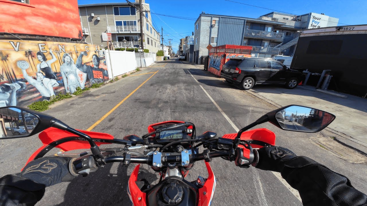 HONDA CRF300L - Santa Monica and Venice Beach Ride - POV Ride, Pure Sound [4K]