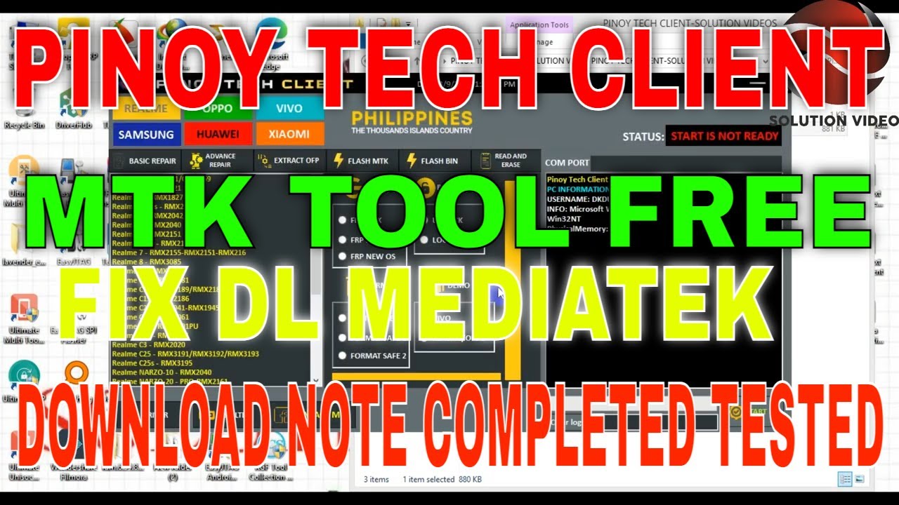 PINOY TECH CLIENT MTK TOOL FREE FIX DL MEDIATEK DOWNLOAD NOTE COMPLETED TESTED