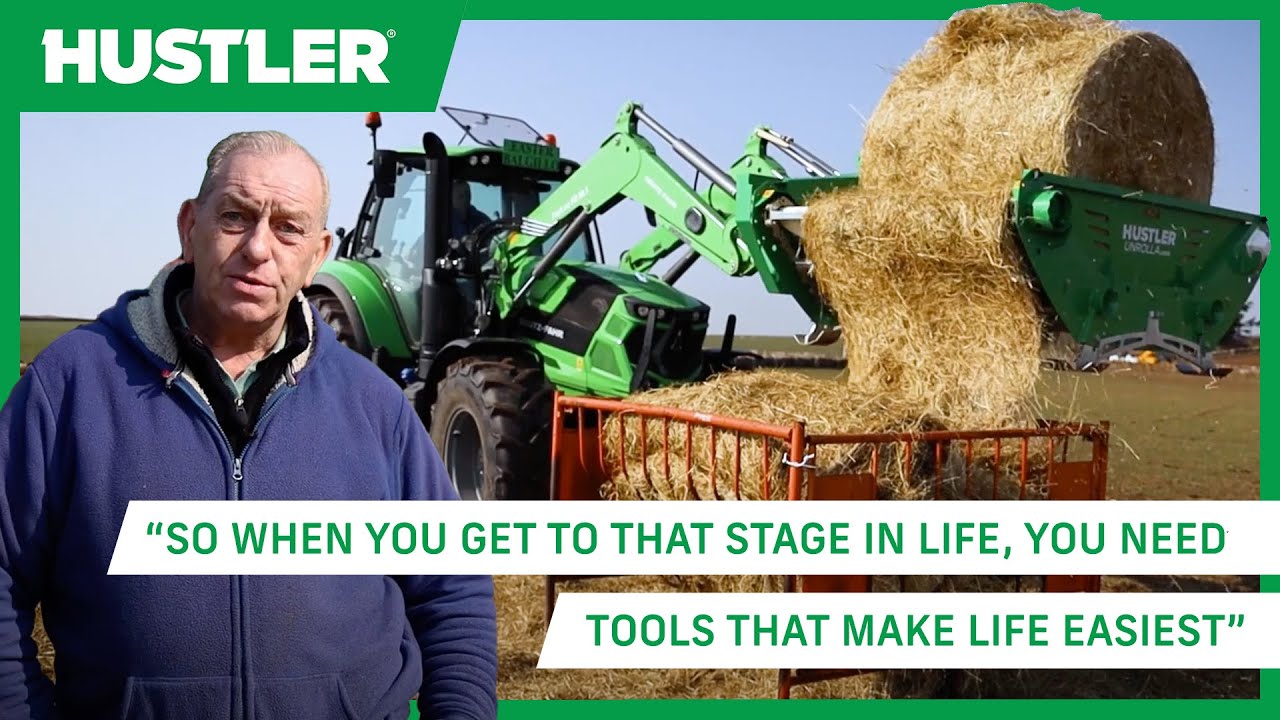 Scottish farmer saved his back while improving the condition of his ewes with a Hustler unroller