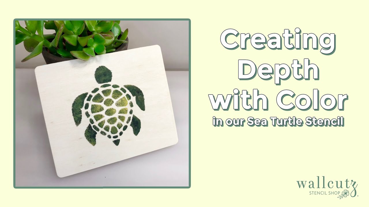 Creating Depth with Color in our Sea Turtle Stencil: How to Stencil #wallcutz #stencil #howtostencil