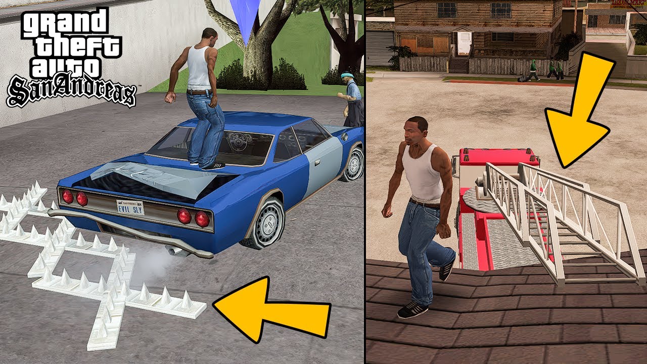 GTA SAN ANDREAS 'IN HİÇ BİLMEDİĞİNİZ GİZLENEN ÖZELLİKLERİ ! İTFAİYE MERDİVENİ & YOL KAPANI !?