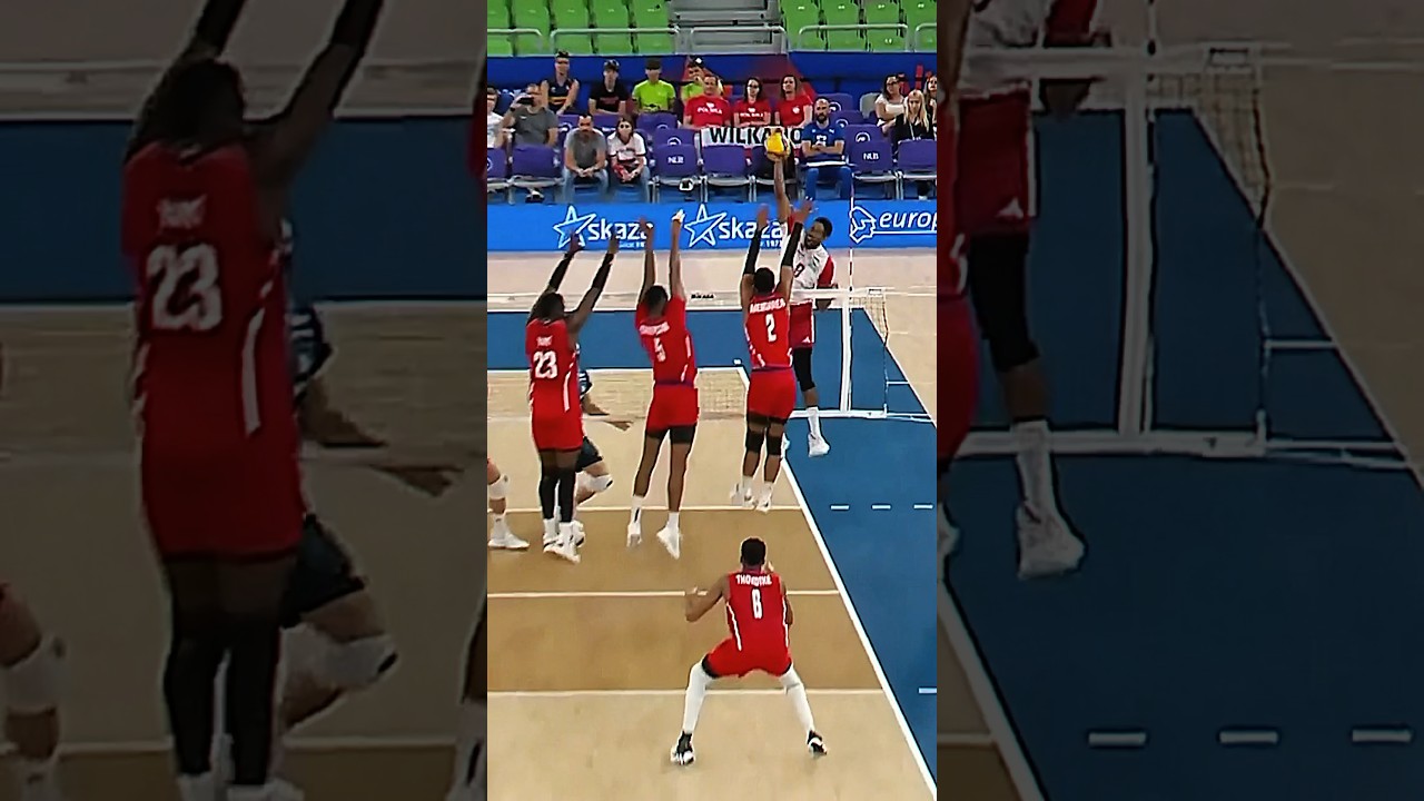 Wilfredo Leon takes on three Cuban blockers 🤯 #epicvolleyball #volleyballworld #volleyball