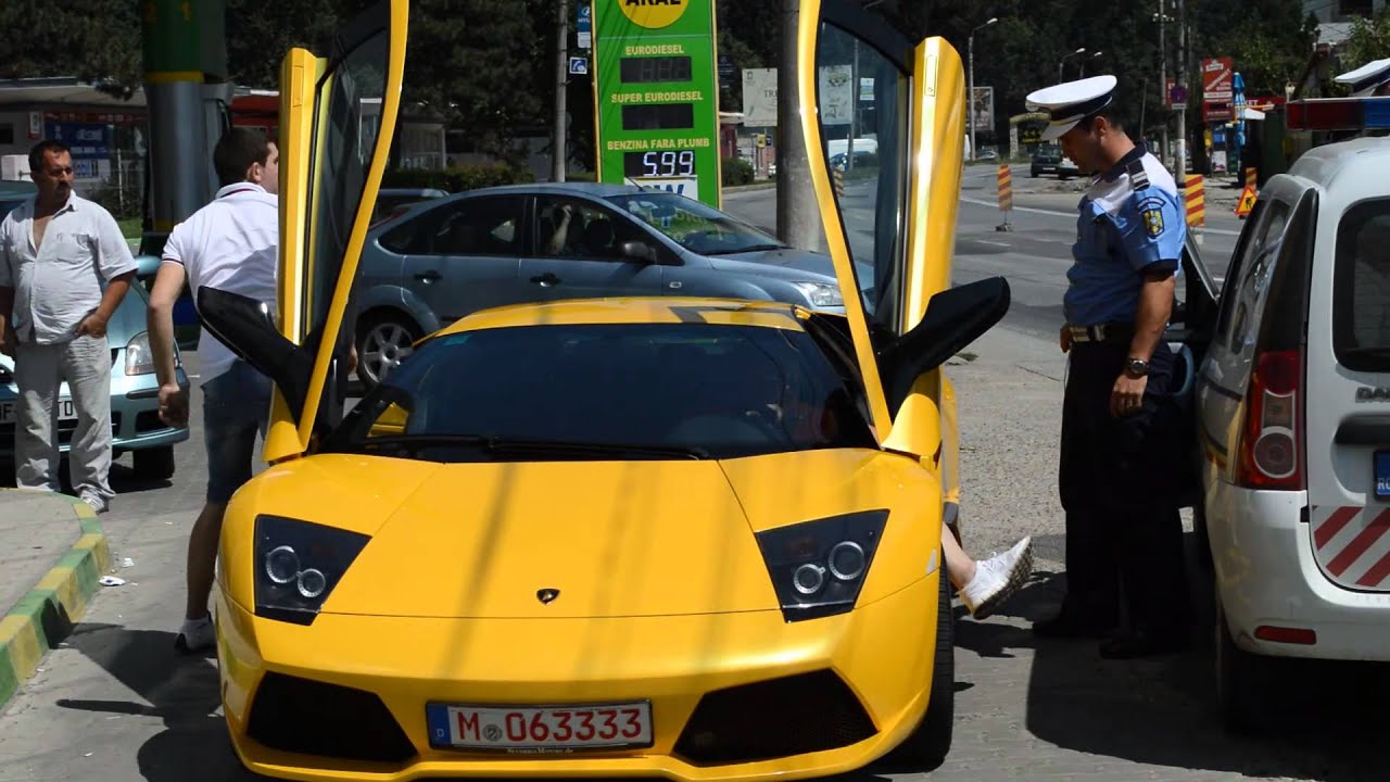 Țigan din Clanul Cârpaci, la volanul unui LAMBORGHINI cu numere FALSE!
