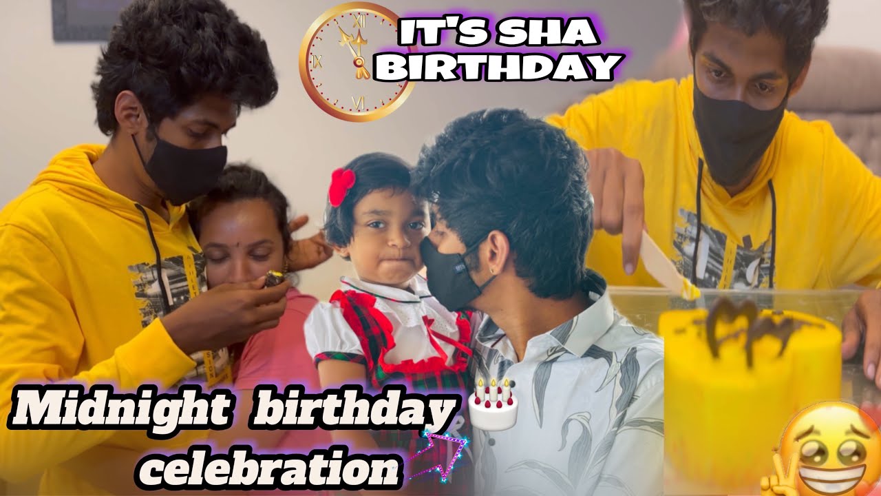 Midnight cake 🎂 cutting alaparaigal 😂| sha birthday 🎁saanu Ilama poita🥲#saanvikashree