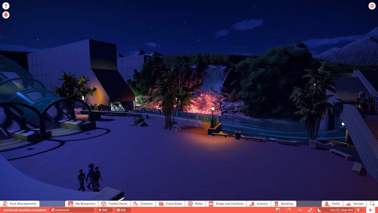 Jurassic park the ride recreation blueprint  in planet coaster made by me